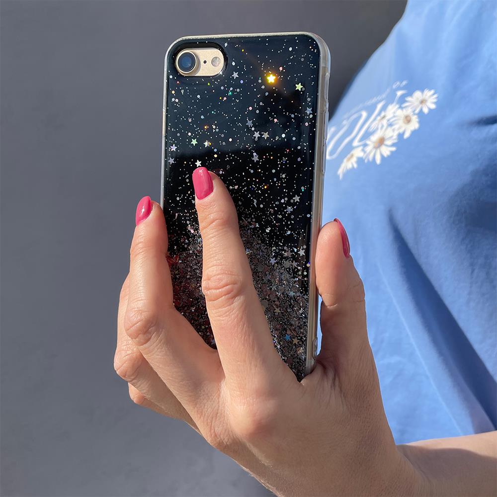 Wozinsky Star Glitter siliconen hoes voor Xiaomi Redmi Note 10S/Redmi Note 10 - transparant