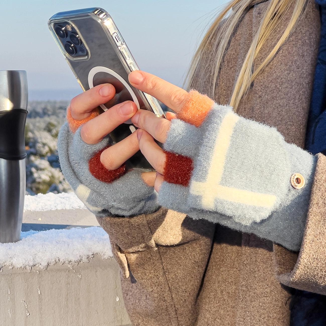Dames-/kinder winterhandschoenen voor telefoon – Blauw