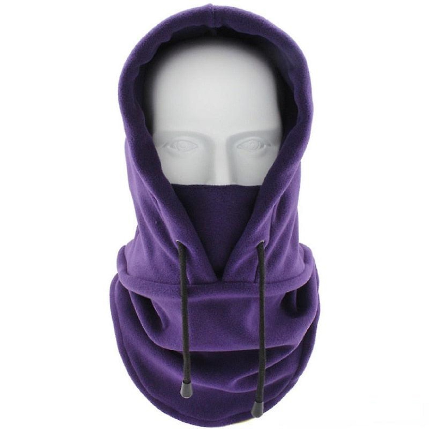 Winterse fleecebalaclava met capuchon - Rood / Type1