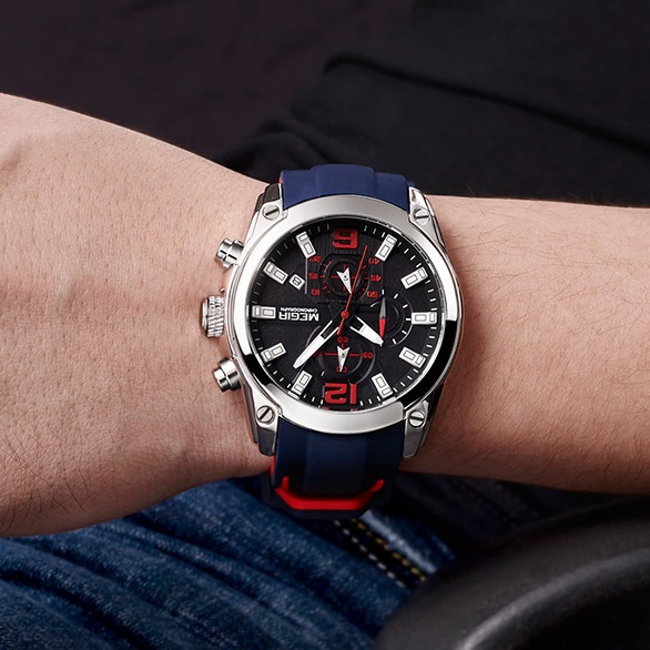 Horloge ME-4014 - Blauw / Rood