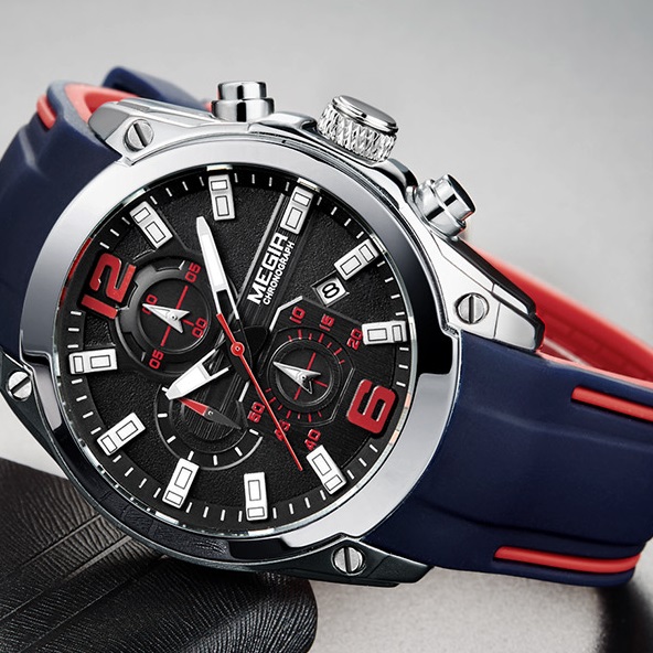 Horloge ME-4014 - Blauw / Rood