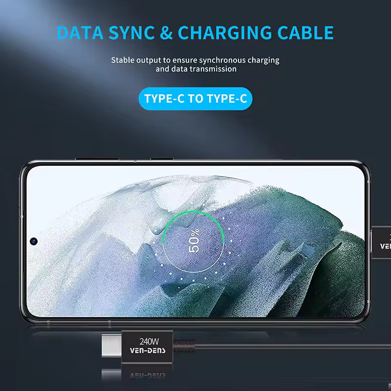 USB-C naar USB-C kabel - 5A - 100W - USB 3.0 PD - Wit