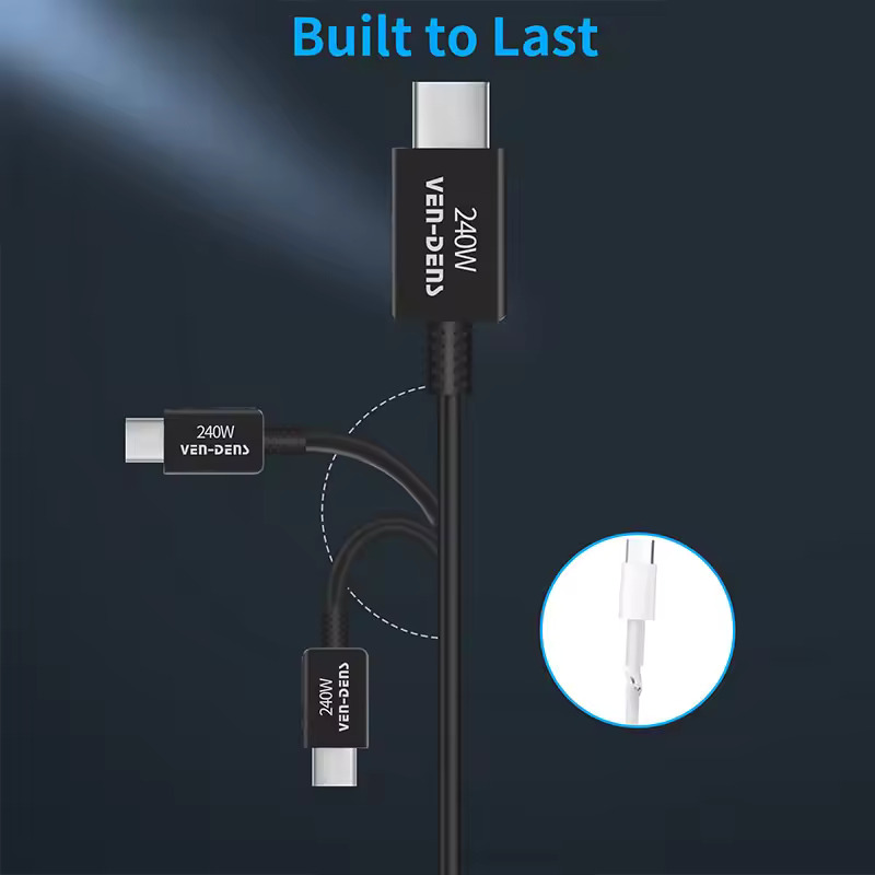 USB-C naar USB-C kabel - 5A - 100W - USB 3.0 PD - Wit
