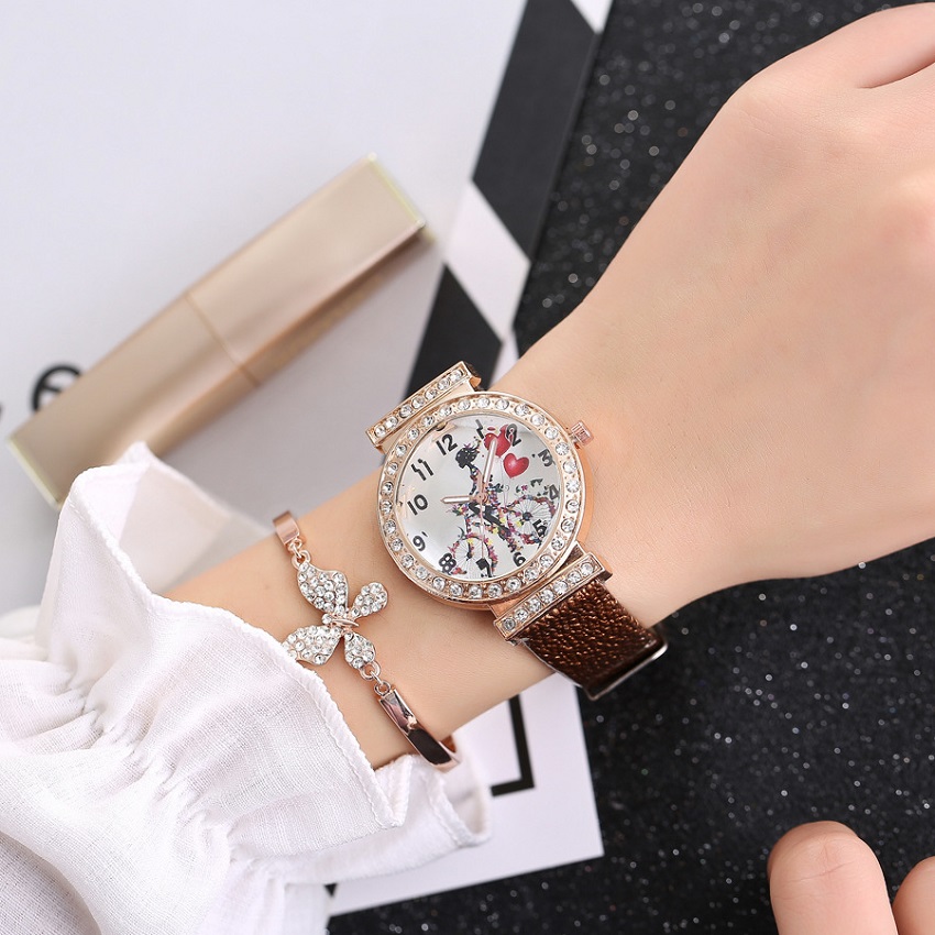 Horloge ZI-13005 - Donkerroze