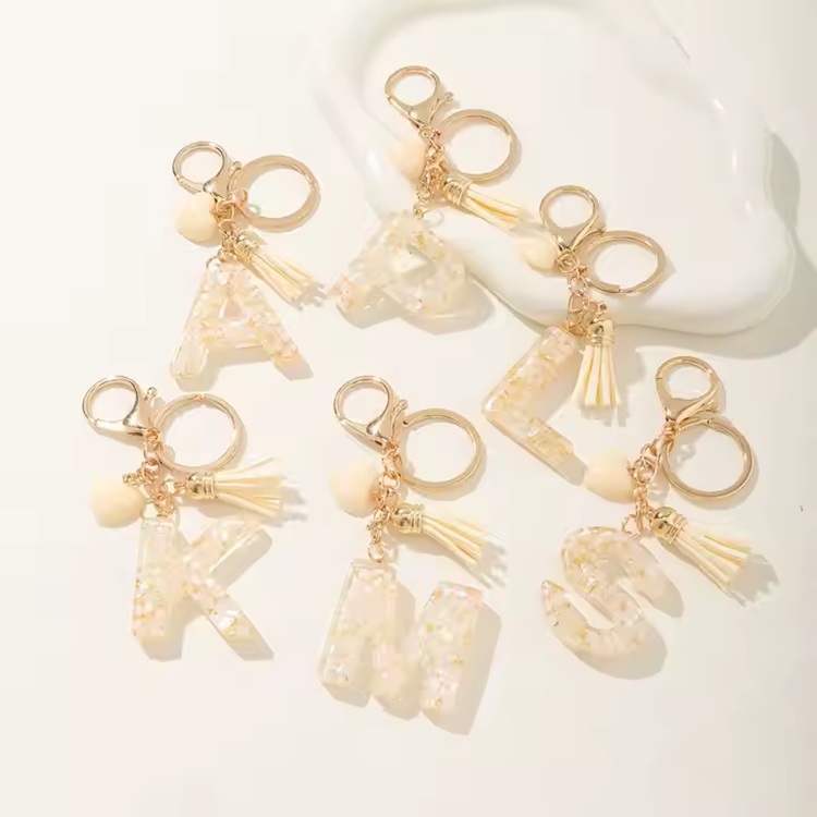 Alfabet sleutelhanger - U / Wit