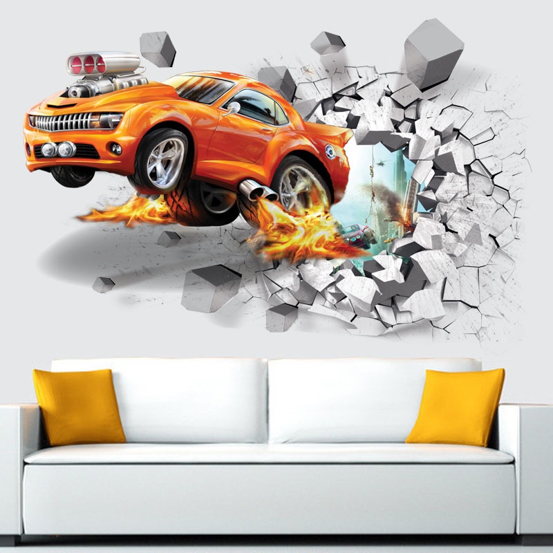 Muursticker / Behang Break Car