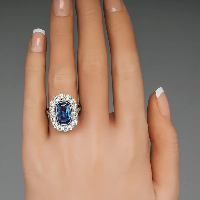 Ring CA-35638 - Zilver / Blauw / 59mm