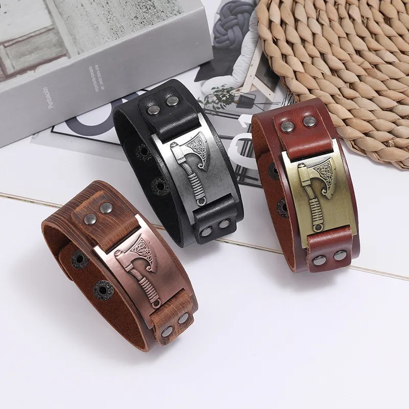 Armband Axe - Bruin / Goud