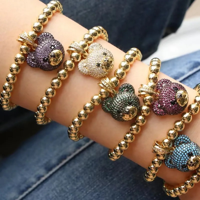 Armband Bear - Goud / Blauw