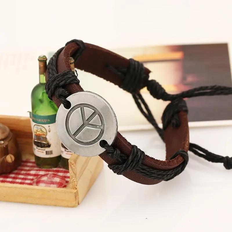 Armband Peace - Donkerbruin
