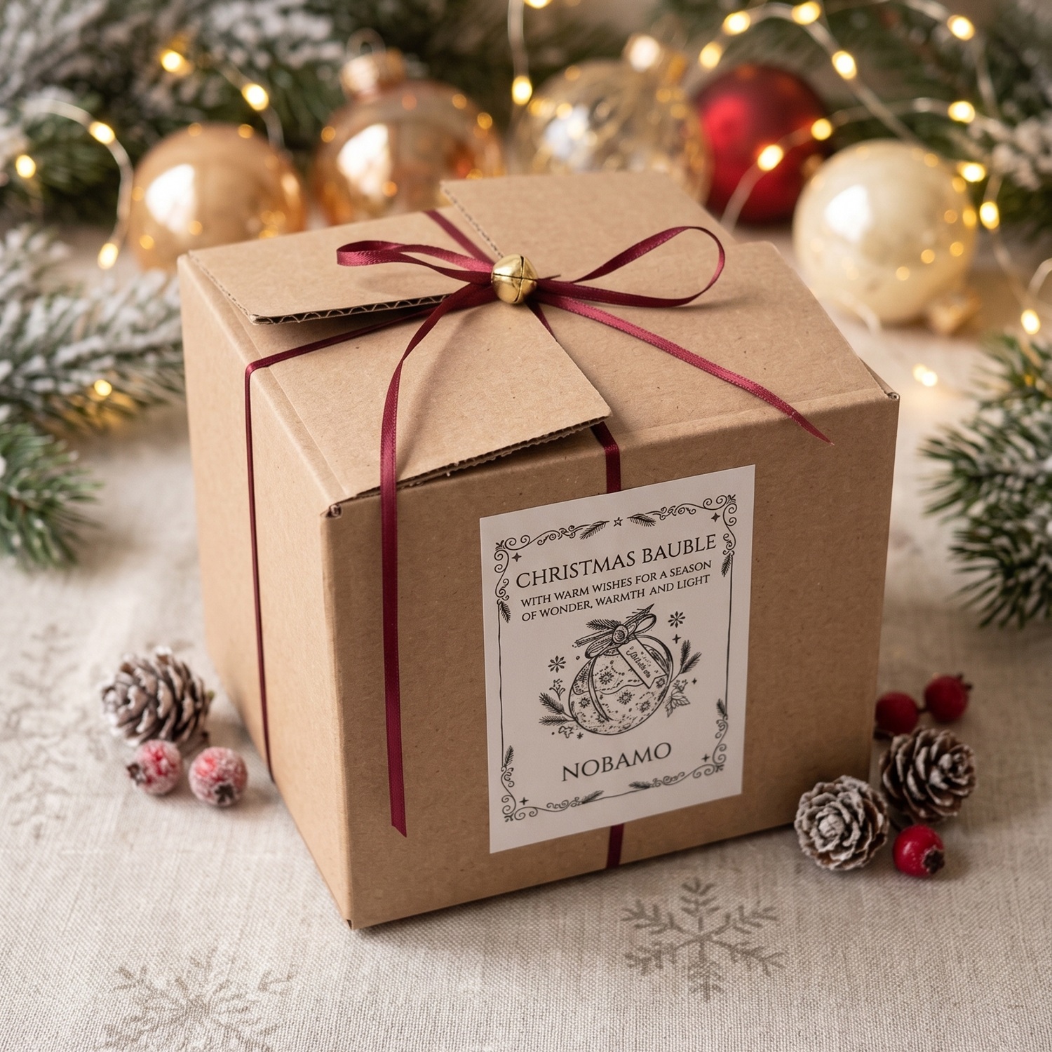 Kaars Christmas Bauble Enchanted MINI - Wit / Zilver / Wintermagie / MINI