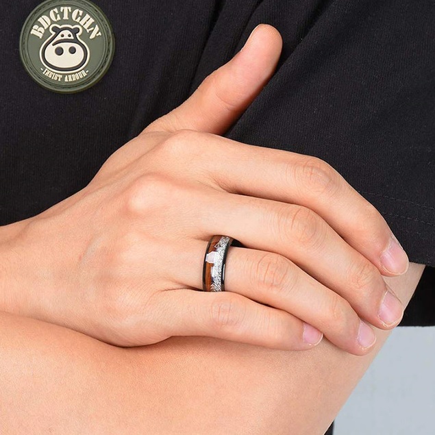 Ring Arrow - Zilver / Bruin / 59mm