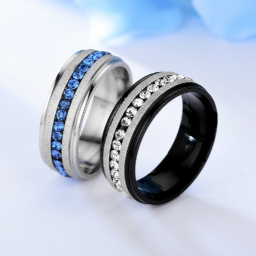 Ring NO-17168 - Zilver / Blauw / 59mm