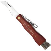 Vouwmes voor paddenstoelen met borstel - 17 cm / Bruin
