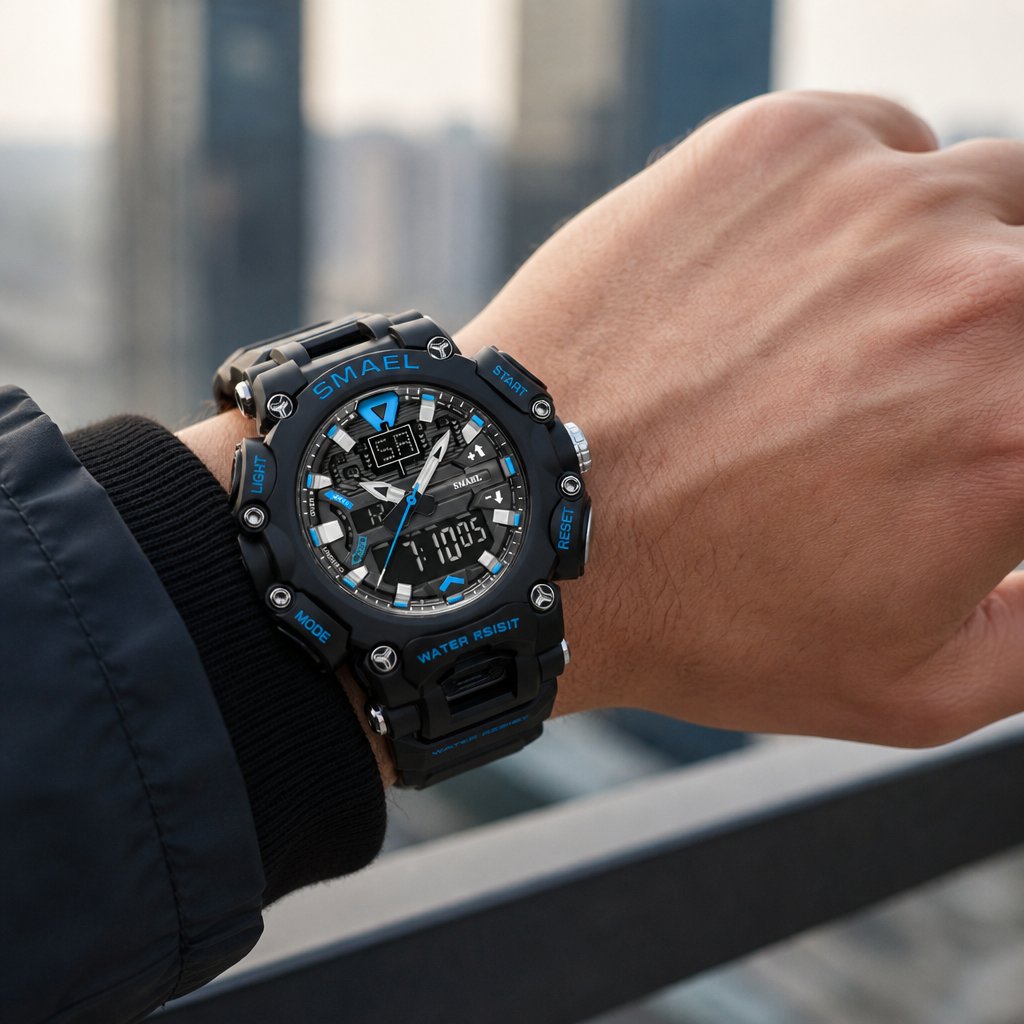Horloge SMAEL ZA-14074 - Zwart / Blauw