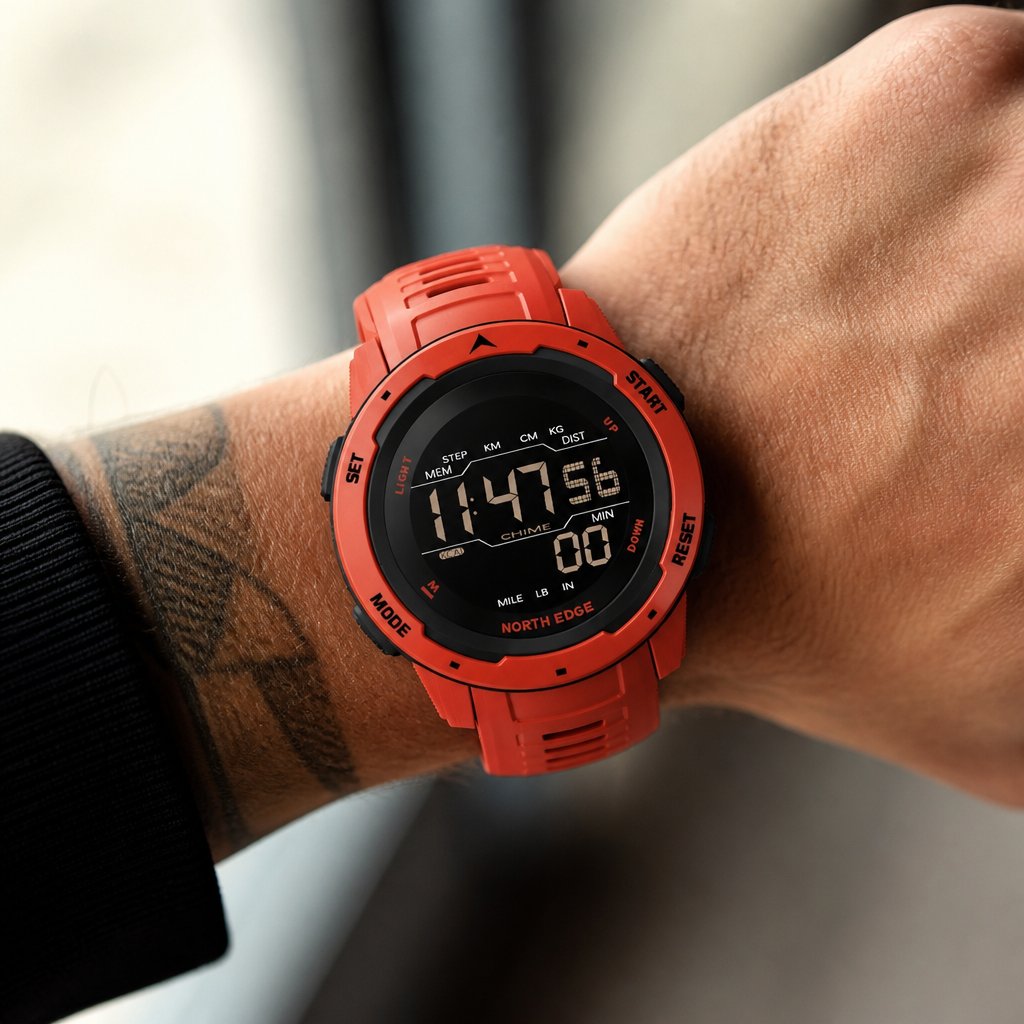 Horloge NORTH EDGE - Rood