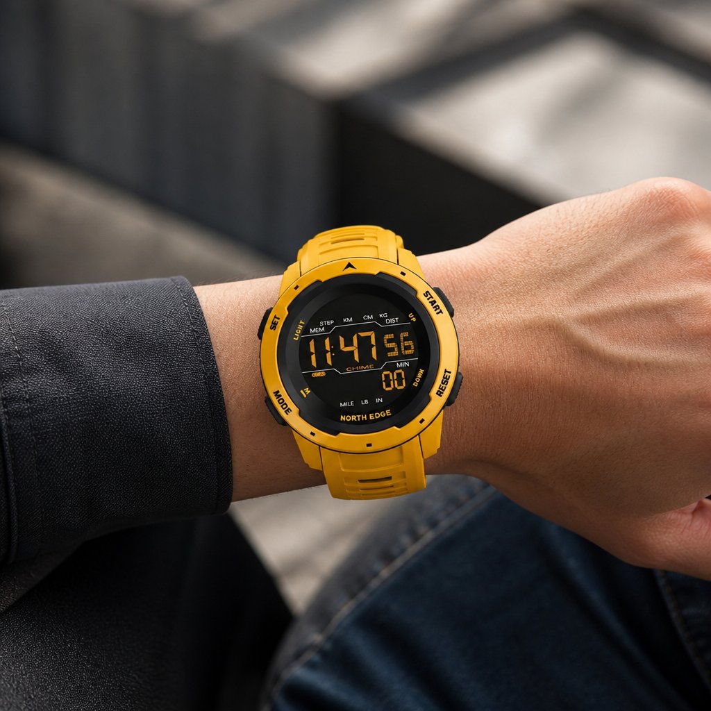 Horloge NORTH EDGE - Geel