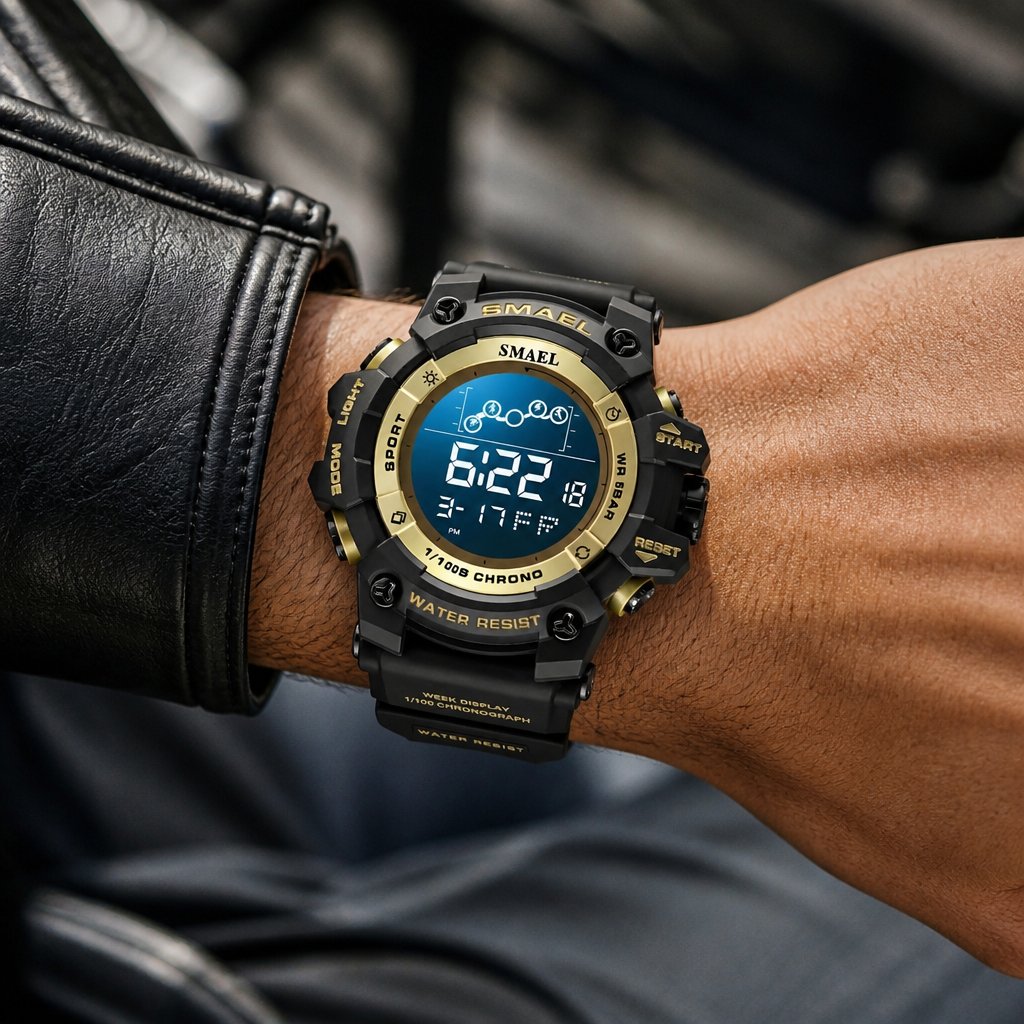 SMAEL DI-29467 Horloge - Zwart / Goud