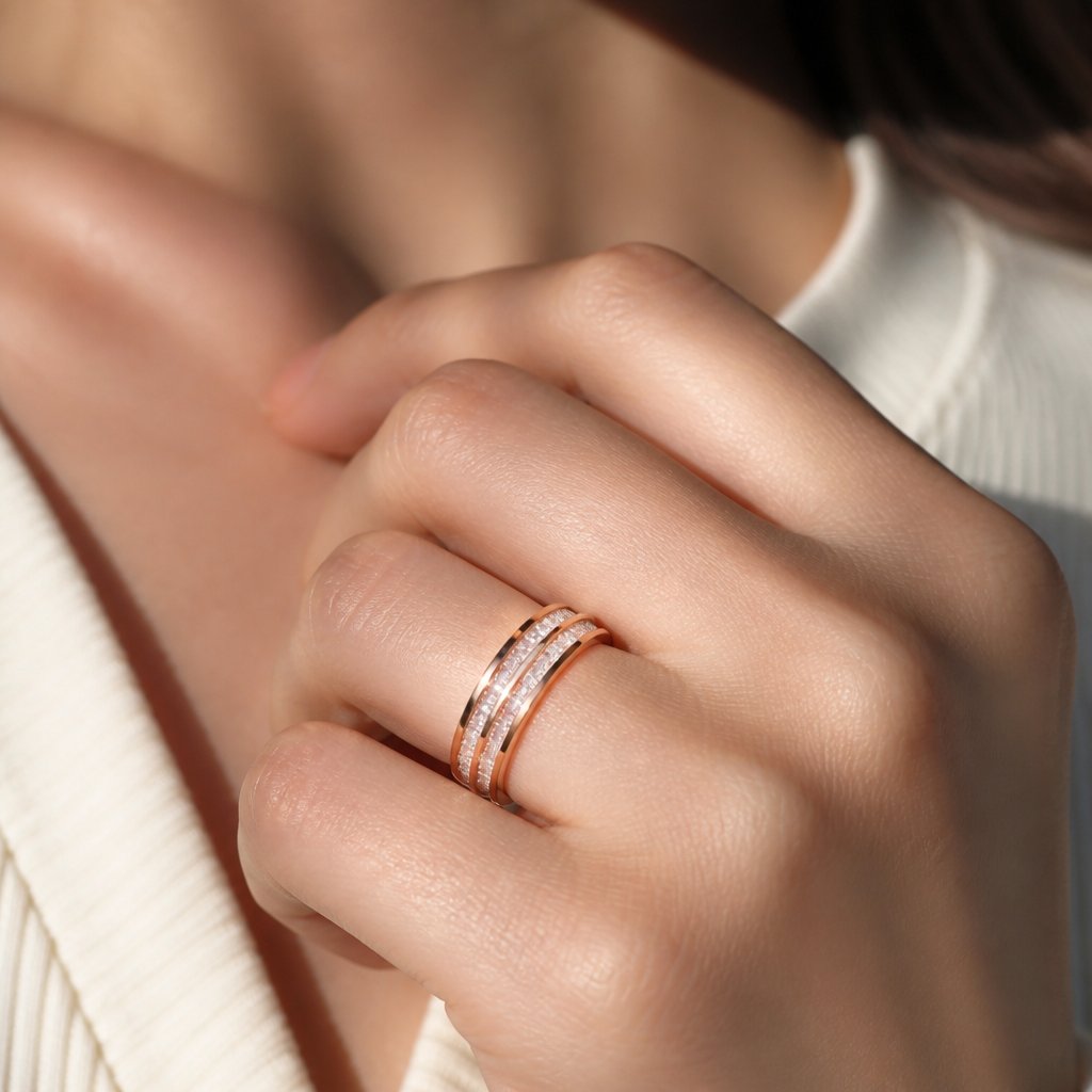 Ring DE-31815 - Goud / Roze / 57mm