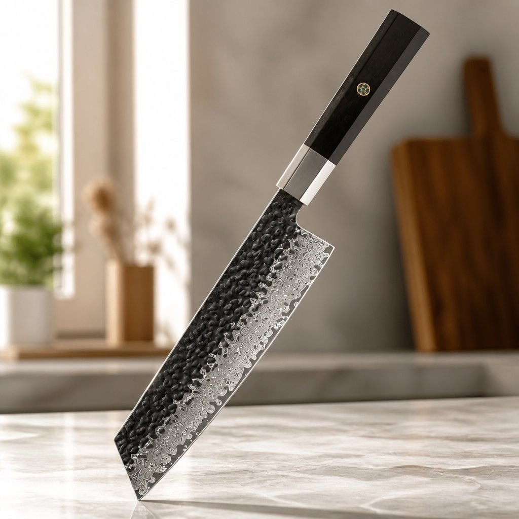 Damast keukenmes YU-37440 - Kiritsuke / Bruin