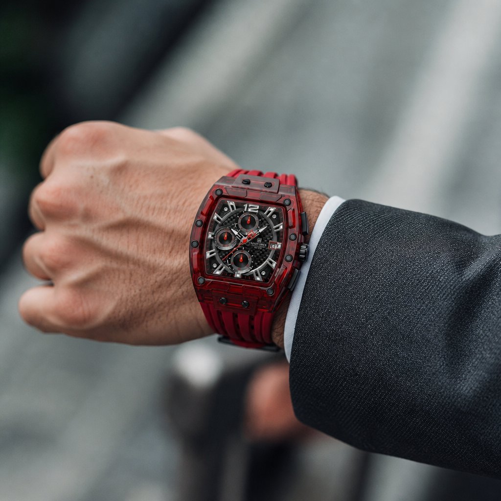 Horloge NAVIFORCE SI-38619 - Rood / Zwart