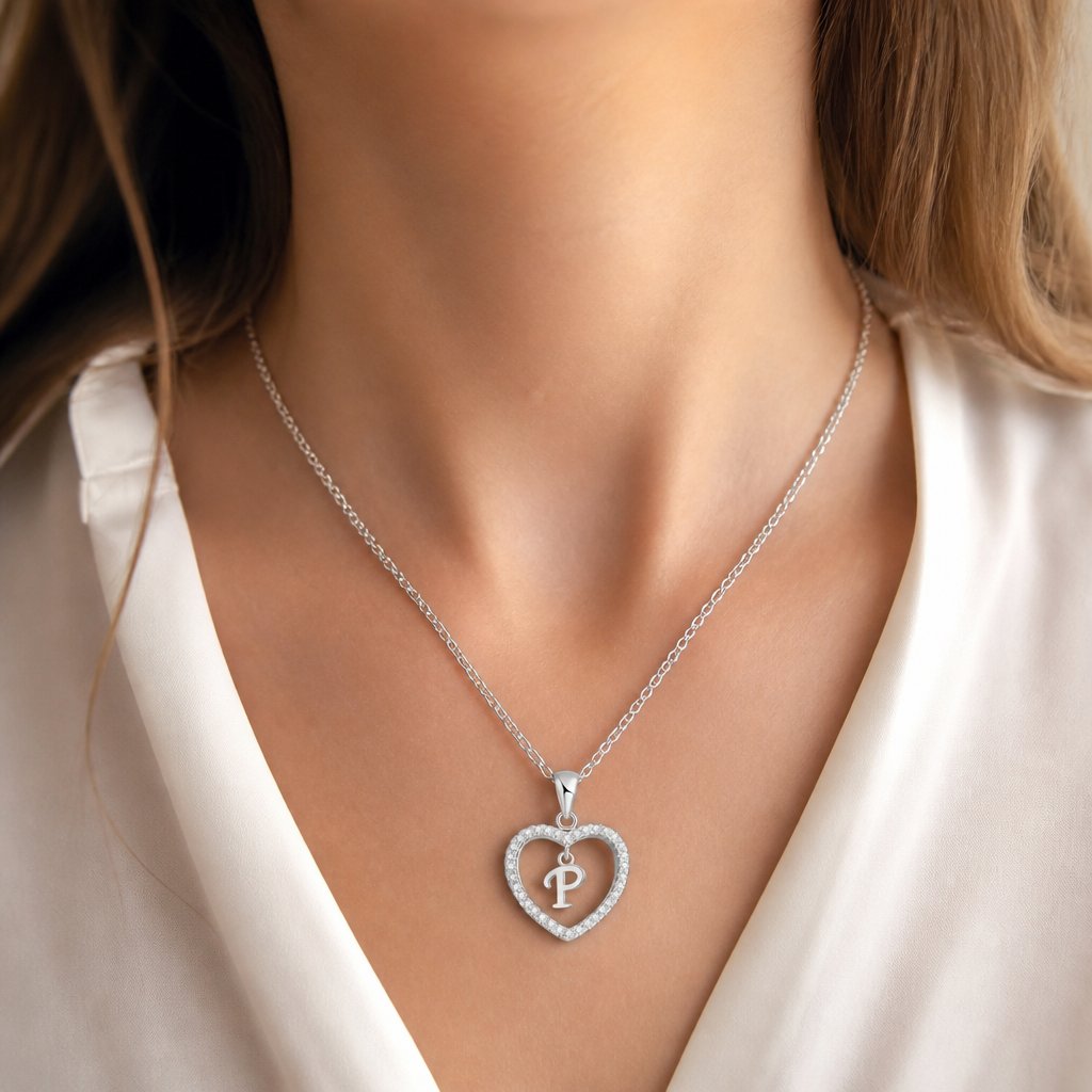 Ketting Letter - P / Zilver